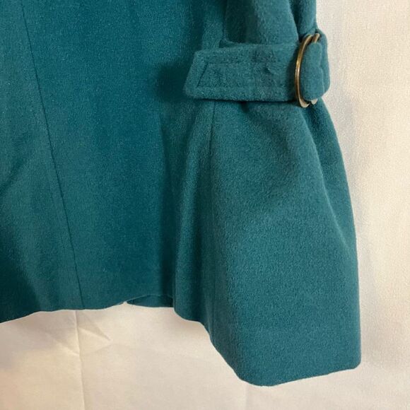 Jones New York Women’s Vintage Jacket Blazer Wool Front Zip Fully Lined Teal M - Picture 5 of 10